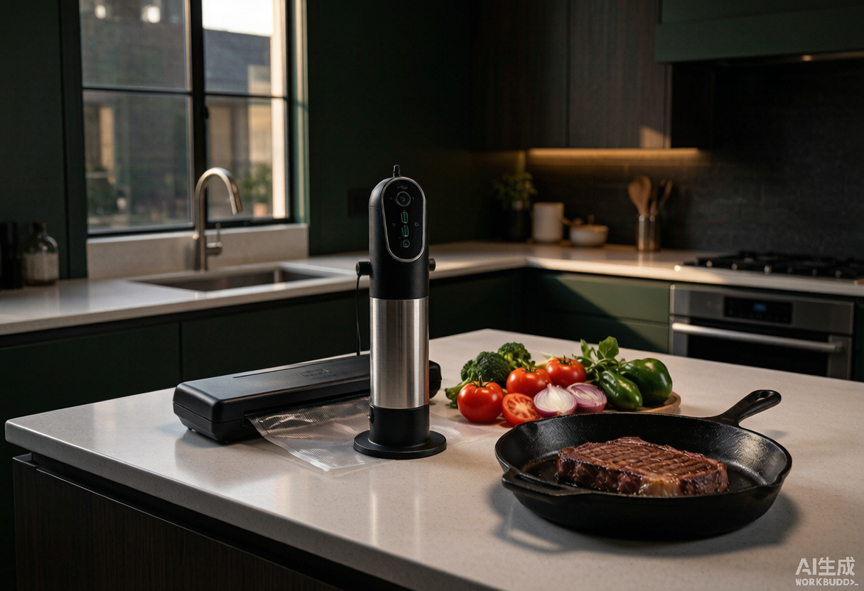 A precision sous vide setup in a modern kitchen